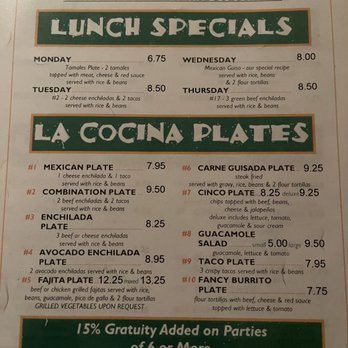 La Cocina Mexicana - Menu - Mexican Near Me - Sweetwater, Texas La Cocina Mexicana - Menu - Mexican Near Me - Sweetwater, Texas