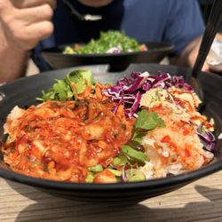 Poke' Jon's - Build your own bowl w/spicy chicken and spicy shrimp