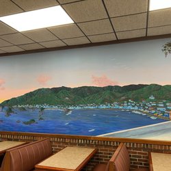 G & N Rancho Family Restaurant - Mural coastline in Greece
