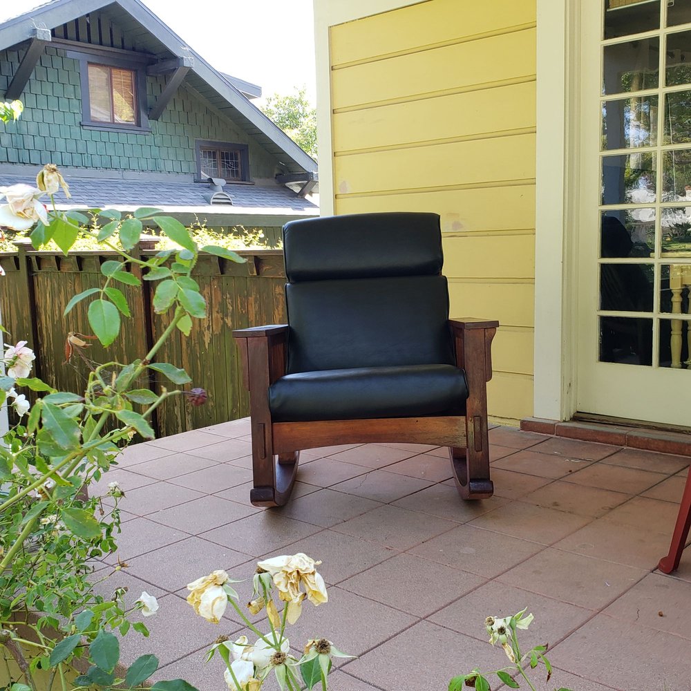 Father's Day Re-Upholstered Oak Rocking Chair Father's Day Re-Upholstered Oak Rocking Chair