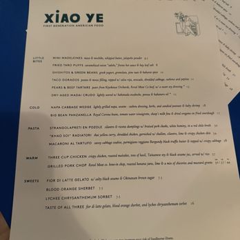 Xiao Ye - Menu 1.9.26 - New American Near Me - Portland, Oregon Xiao Ye - Menu 1.9.26 - New American Near Me - Portland, Oregon