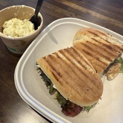 Doc Green's - California chicken panini and potato salad.
