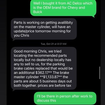 Maxon Buick GMC - Text messages from the dealership documenting delays and inconsistent explanations. - Car Dealers Near Me - Union, New Jersey