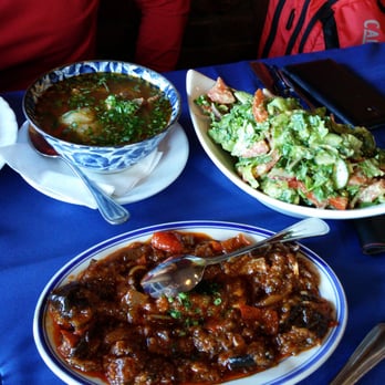 Nargis Cafe - Shurpa, avocado salad, fried eggplant salad. - Middle Eastern Near Me - Brooklyn, New York Nargis Cafe - Shurpa, avocado salad, fried eggplant salad. - Middle Eastern Near Me - Brooklyn, New York