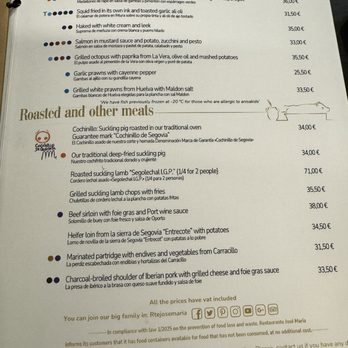 Meson de Jose Maria - Menu - Spanish Near Me - Segovia, SG Meson de Jose Maria - Menu - Spanish Near Me - Segovia, SG