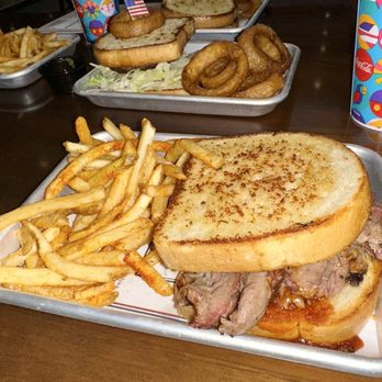 Regal Eagle Smokehouse: Craft Drafts & Barbecue - Sliced Texas Beef Brisket Sandwich - Barbeque Near Me - Lake Buena Vista, Florida