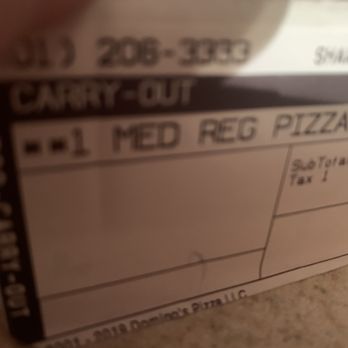 Domino's Pizza - a close up of a receipt - Pizza Near Me - Plainfield, Connecticut Domino's Pizza - a close up of a receipt - Pizza Near Me - Plainfield, Connecticut