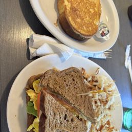 Avocado Breakfast Sandwich and side of French toast