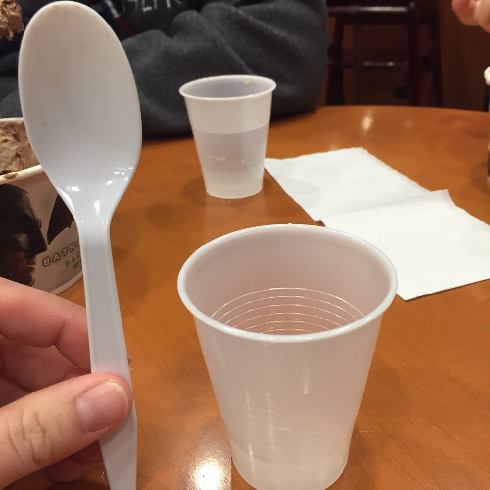 Look at that big water cup.