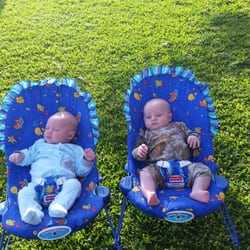 Happy Babies in Ready Rentals bouncy chairs