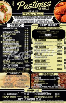 Menu photo 3 Pastimes Pub & Grille Ripon, WI