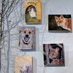 Wild Salamander Creative Arts Center - Wall of cute critters by Kate Odell, $25 each!