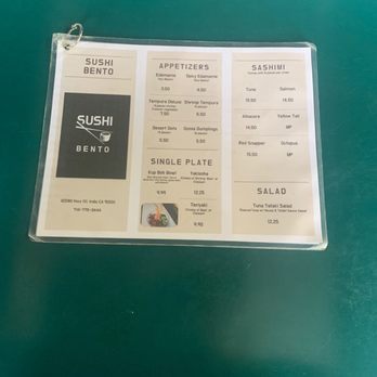 Sushi Bento - Front page of menu - Japanese Near Me - Indio, California