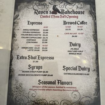 Raven’s Bakehouse - Menu Nov '25 - Coffee & Tea Near Me - New Milford, Connecticut Raven’s Bakehouse - Menu Nov '25 - Coffee & Tea Near Me - New Milford, Connecticut