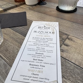 Beeside Balcony - Happy hour menu - Mediterranean Near Me - LA JOLLA, California