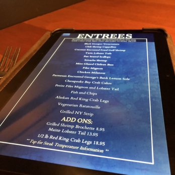 Blue Pointe Oyster Bar and Seafood Grill - Crazy iPad menu (not a fan) - Seafood Near Me - Fort Myers, Florida