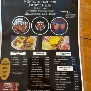 MVP's Sport Bar & Lounge - Menu - Sports Bars Near Me - Hampton, South Carolina MVP's Sport Bar & Lounge - Menu - Sports Bars Near Me - Hampton, South Carolina