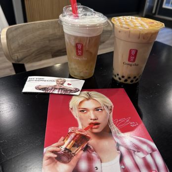 Gong Cha - Chalfont - Felix poster and cup sleeve ! - Bubble Tea Near Me - Chalfont, Pennsylvania