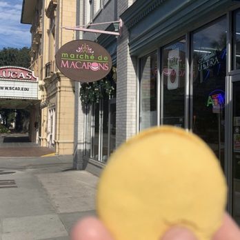 Marche de Macarons - Lemon Macaron outside store front - Macarons Near Me - Savannah, Georgia