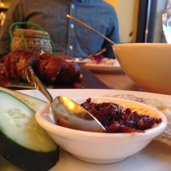 Thip Khao - complimentary appetizer (slices of cucumber + hot pepper paste) - Laotian Near Me - Washington, DC, District of Columbia