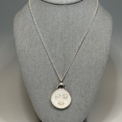 The Lucy Clark Gallery and Studio - Mother of Pearl Moon Face Pendant by Berlin Randall