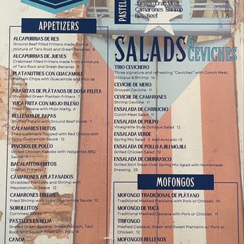 Vejigantes - Menu (1/2) as of 5/3/26 - Puerto Rican Near Me - Boston, Massachusetts