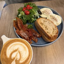 2 egg breakfast and a cappuccino