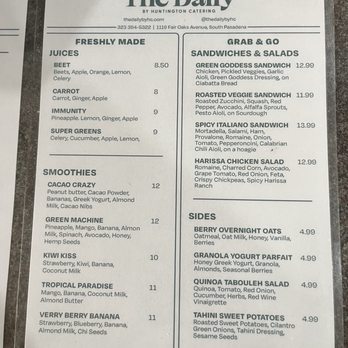The Daily - Menú - Juice Bars & Smoothies Near Me - South Pasadena, California The Daily - Menú - Juice Bars & Smoothies Near Me - South Pasadena, California