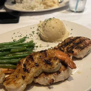 Bonefish Grill - Grilled Shrimp and Chicken, Green Beans & Mash Potatoes. - Seafood Near Me - Clearwater, Florida