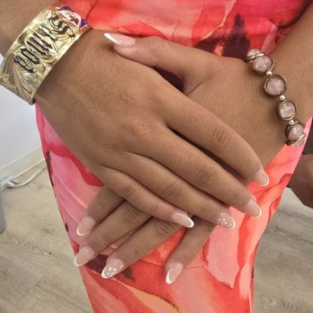 CiCi Nails - Almond French Tips - Nail Technicians Near Me - Urban Honolulu, Hawaii