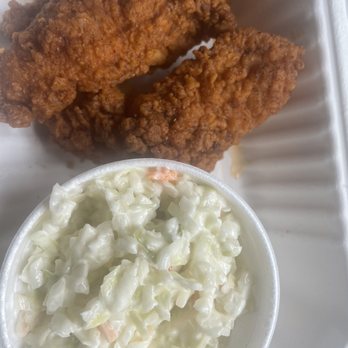Heaterz Chicken - 2 piece Nashville hot tender with slaw - Chicken Shop Near Me - Alton, Illinois
