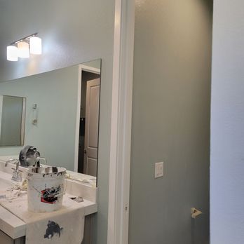 Elite Painting - Bathroom, I'm loving the color! - Painters Near Me