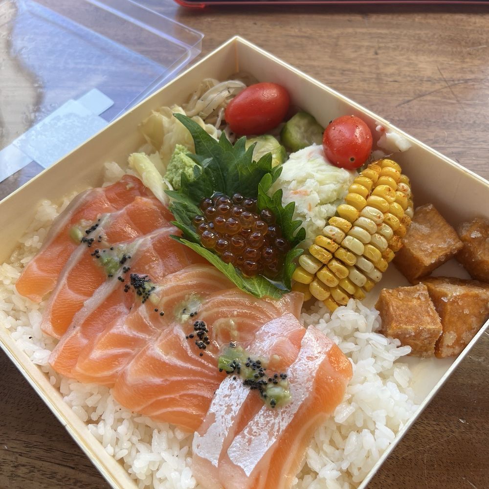 Komeya No Bento - Salmon sashimi bento box - Japanese Near Me - San Francisco, California Komeya No Bento - Salmon sashimi bento box - Japanese Near Me - San Francisco, California
