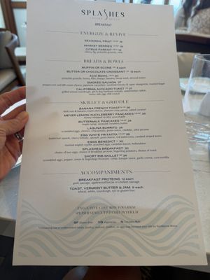 Menu photo 1 Splashes Restaurant Laguna Beach, CA Menu photo 1 Splashes Restaurant Laguna Beach, CA