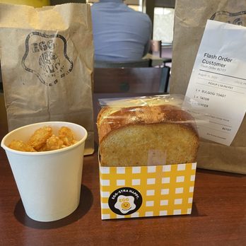 Egg Happiness - Bulgogi Toast and side of tater tots - Korean Near Me - Dublin, California