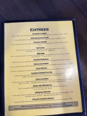 Menu photo 2 Torey's Restaurant & Bar Owatonna, MN