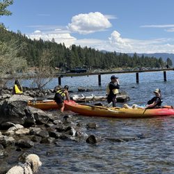 Tahoe Paddle and Oar - Taking a break with the group to check out the surrounding area