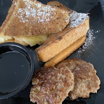 The Blue Hen Cafe - French toast and side of sausage - Southern Near Me - Saint Augustine, Florida