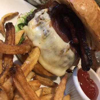 Hearth and Tap - Wagyu "Kobe Style" Burger loaded with Onion MarmaladeTruffle Oil and Pastrami Bacon - Gastropubs Near Me - Montvale, New Jersey Hearth and Tap - Wagyu "Kobe Style" Burger loaded with Onion MarmaladeTruffle Oil and Pastrami Bacon - Gastropubs Near Me - Montvale, New Jersey