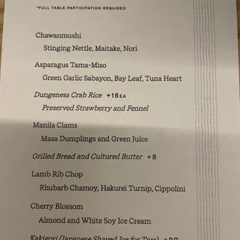 Tomo - Set menu April 2023 - New American Near Me - Seattle, Washington Tomo - Set menu April 2023 - New American Near Me - Seattle, Washington