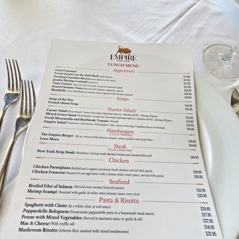 Empire Steak House - Regular Lunch Menu - Steakhouses Near Me - Honolulu, Hawaii Empire Steak House - Regular Lunch Menu - Steakhouses Near Me - Honolulu, Hawaii