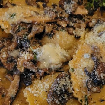 Luca West - RAVIOLI  RAISED BEEF STUFFED RAVIOLI * SEASONAL MUSHROOMS * GARLIC BUTTER * DOLCE GORGONZOLA - Italian Near Me - Westlake, Ohio