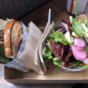 Dad's Luncheonette - Maitake Mushroom Sandwich and Mom's Herb Salad - New American Near Me - Half Moon Bay, California Dad's Luncheonette - Maitake Mushroom Sandwich and Mom's Herb Salad - New American Near Me - Half Moon Bay, California