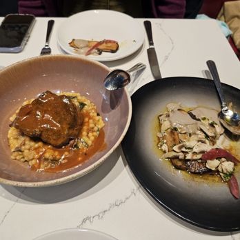 The Purple Pig - Milk braised Berkshire pork shoulder and mushrooms three way side dish - Tapas/Small Plates Near Me - Chicago, Illinois