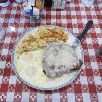 The Cup Cafe - Chicken fried steak, eggs, and hash browns. - Breakfast & Brunch Near Me - Reno, Nevada