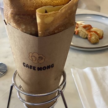 Cafe Mong - Prosciutto crepe (side hash browns in the back that my friend ordered) - Breakfast & Brunch Near Me - Las Vegas, Nevada Cafe Mong - Prosciutto crepe (side hash browns in the back that my friend ordered) - Breakfast & Brunch Near Me - Las Vegas, Nevada