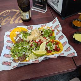 Street tacos, trompo and barbacoa