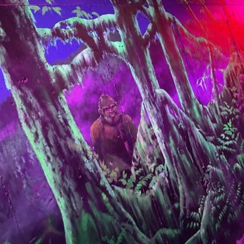 Bigfoot Fun Park - Inside the tunnel, glowing lights, black lights - Amusement Parks Near Me - Branson, Missouri