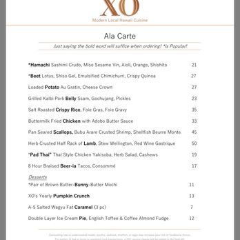 XO Restaurant - Asian Fusion Near Me - Honolulu, Hawaii