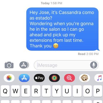 Creative Hair At Studio81 - These were the last messages with Jose. (My convo) - Hair Salons Near Me - Pasadena, Texas